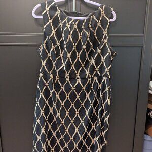 Black and Beige Sheath Dress